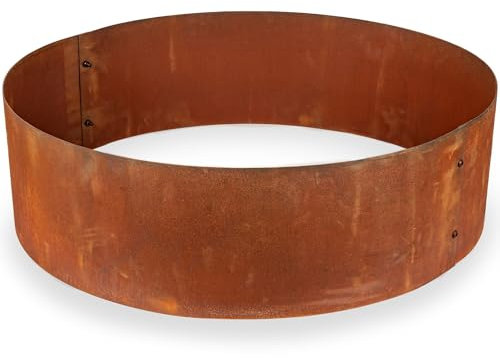 UNIGARDIA Bordura da Giardino per Alberi in Acciaio Corten Ø 70 cm, Altezza 20 cm - Bordura per Aiuola in Metallo Circolare - Installazione Facile, Accessori e 1 Paio di Guanti Inclusi