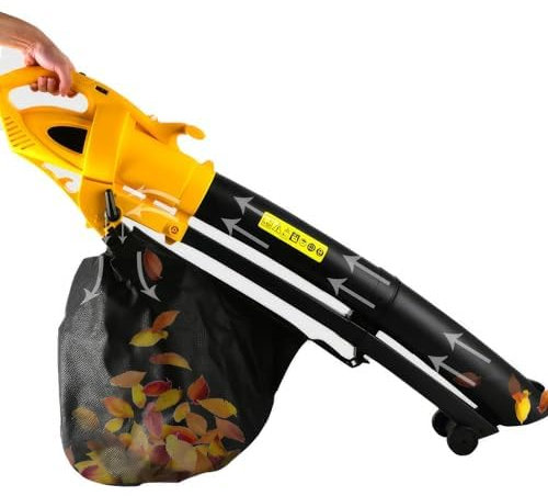 Soplador y aspiradora de hojas de jardín de 3000 W, aspiradora y trituradora de sopladores de jardín 3 en 1 con bolsa recolectora de hojas de 35 L, correa de transporte, relación de trituración 10:1