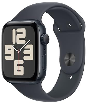 Apple Watch SE (2ª gen.) GPS 44 mm Smartwatch con cassa in alluminio Mezzanotte e Cinturino Sport Mezzanotte - S/M. Tracker per il fitness e il sonno, app Battito, Rilevamento incidenti