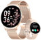 LIGE Smartwatch Damen 1.43 AMOLED Rund Touchscreen mit Telefonfunktion, Fitnesstracker Damen 120+Sportmodi/IP68/SpO2/Herzfrequenz/Menstruationszyklus Diamond Smart Watch für iOS Android (Rosegold)