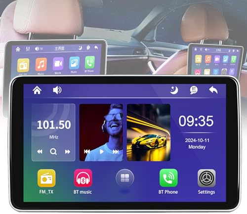 VNATWGOO Monitor Poggiatesta TV per Auto per Sedile Posteriore, Touchscreen Poggiatesta Auto, Touchscreen IPS da 10,1 Pollici, Supporta più Metodi di Connessione