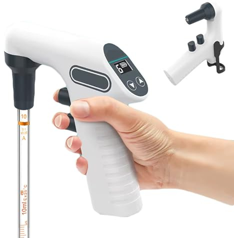 Pipettatore Automatico Digitale Da Laboratorio, Pipetta Motorizzata Automatica Digitale, Pipettatore Elettrico Con Filtro Da 0,45μm E Display LCD, 2 Modalità Di Drenaggio, Stantuffo Regolabile