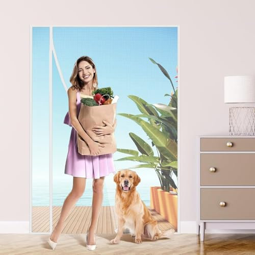Tenda Anti Mosche Tenda Zanzariera Oscurante 125x180cm Bianco Anti Mosche Anti Mosche Anti Insetti Zanzara Porte del Balcone Porte Scorrevoli