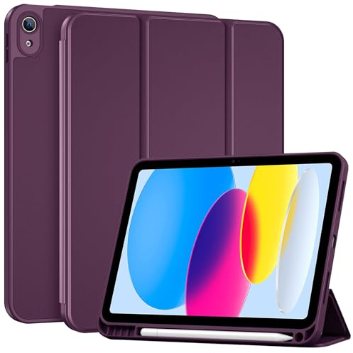 ProCase Cover iPad A16 11 Gen 11 Pollici 2025/iPad 10 Gen 10,9 Pollici 2022 | Custodia iPad (A3354 A3355 A3356 A2696 A2757 A2777) Auto Svegliati/Sonno con Portapenna -Viola Scuro