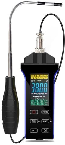 Anémomètre À Fil Chaud, Anémomètre Numérique CFM/CMM, Vitesse du Vent (0,1-30 M/s)/température, avec Sonde Télescopique, Écran LCD Rétroéclairé, pour Ventilation, Ventilateurs Et Conduits