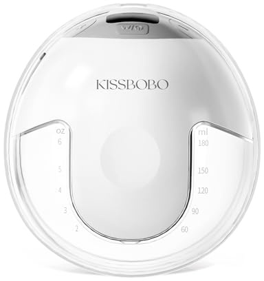 KISSBOBO K5 Wearable Electric Breast Pump – Hands-Free, 4 Modes & 19 Suction Levels, Leak-Proof & Silent, Strong 280mmHg Suction, Portable Rechargeable Pump (White, 1PCS)