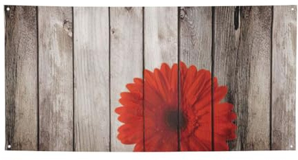 Wooden Board Retro Flower Red Dahlia Banner, Outdoor/Indoor Banner, Decoration for Birthday, Party, Wedding, Festival, Halloween