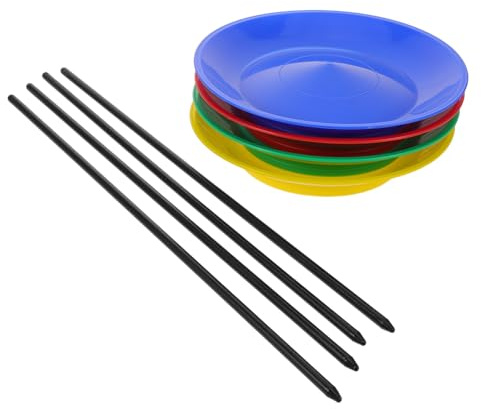 LALADEFIEE Set de Assiettes de Jonglage Colorées avec Bâtons Légères et Stables pour Performance de et Entraînement Aux Tours