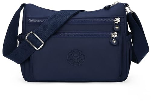 MLPKOI Bolso Bandolera Mujer, Bolso Cruzado Mujer Casual Ligero Crossbody Bag, Bolsos de Mano de Ligero con Múltiples Bolsillos, Correa Ajustable, Bolsos de Mano para Escuela Viaje Uso Diario