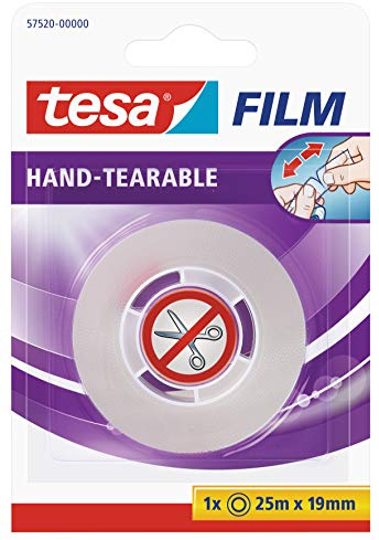 tesa film von Hand einreißbar, 25m x 19mm, 1 Rolle im Blister