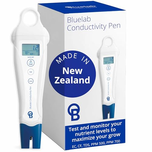 Bluelab PENCON Conductivity Pen and Digital TDS Meter, Water Tester for Temperature and Nutrient (CF, EC, PPM 500, PPM 700), TDS Testing Kit for Hydroponic System and Indoor Plant Grow