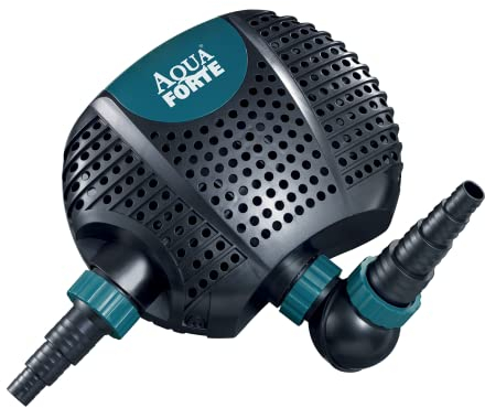 AquaForte O-8000 Plus, 70 Watt, max. Durchfluss 8 m3/Stunde, max. Förderhöhe 4,5 Meter, Kabellänge 10 Meter, für Wasserläufe, Wasserfälle, Springbrunnen, Filter usw, Schwarz