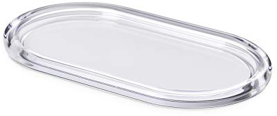 Omada Design Bandeja de té 27 x 12 cm color interior y borde acrílico transparente, Crystal Line