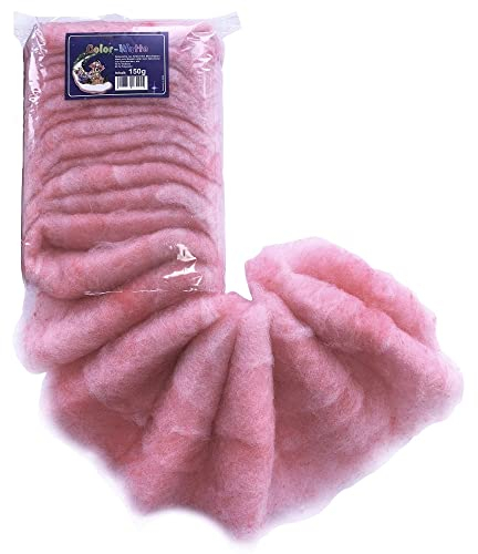 Watte Color, Farbwatte, farbige, Bunte Dekowatte. 150g Rose Art.12025 ROSA