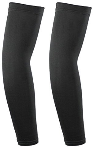Latin Aric 1 par Deporte Baloncesto Voleibol Compresión brazo Codera armstulpe, color negro, tamaño large