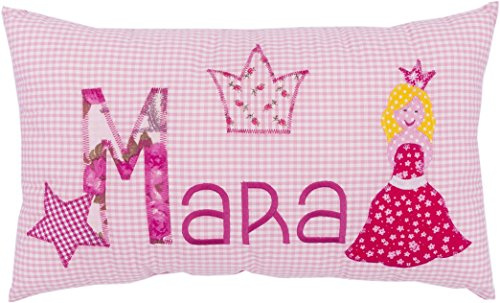 crepes suzette Kissen mit Namen, Geburtsgeschenk, Namenskissen Prinzessin