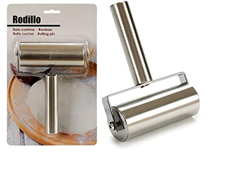 Anik-Shop TEIGROLLE 12cm Edelstahl Teigwalze Nudelholz Backwalze Backrolle Pizzarolle 63