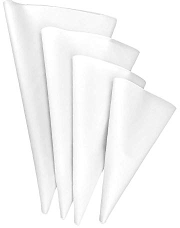 Beunyow 4 Taglie Sac a Poche in Silicone, Sacchetti a Poche Riutilizzabili per Beccucci, Ugelli Russi, Pasticceria Utensili Kit, Dolci Torte Cupcake (25CM/30CM/35CM/40CM, Bianco)