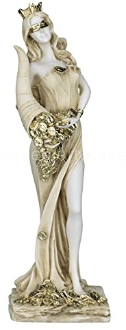 Göttin Fortune Tyche Glück Fortuna Statue Skulptur Figur handbemalt 29,2 cm
