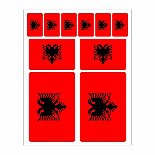 Generisch 10 Stück Flaggen Aufkleber Albanien Set | Sticker Albania Autoaufkleber