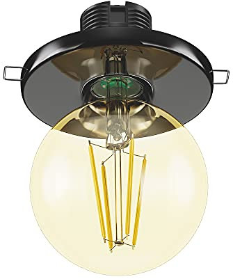 ledscom.de Lámpara de techo empotrada de porcelana TELA, redonda, negra, 99mm + LED oro máx. 818lm, regulación en 3 niveles, blanco extraclaro