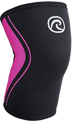 Rehband Genouillère pour sport de musculation - Pour crossfit et entraînement intensif - En néoprène de 5 mm - Dans de nombreuses couleurs et tailles - Unisexe - Couleur : rose - 1 pièce - Taille S