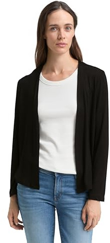 Tom Tailor Cardigan Estivo da Donna, 29999 - Black, L