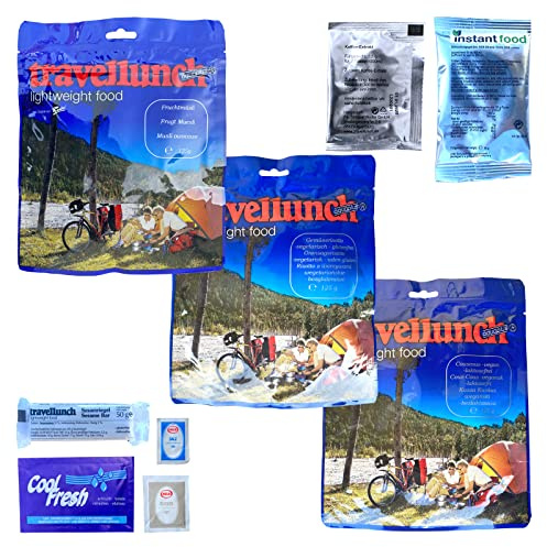 Travellunch EPa MRE Trekking Nahrung Tagespaket Warme Regionen Typ 4 vegetarisch - Leichte Mahlzeit für Camping, Wanderungen & Notfälle - Notvorrat für Prepper, Bundeswehr, Survival, SHTF, Bug Out Bag