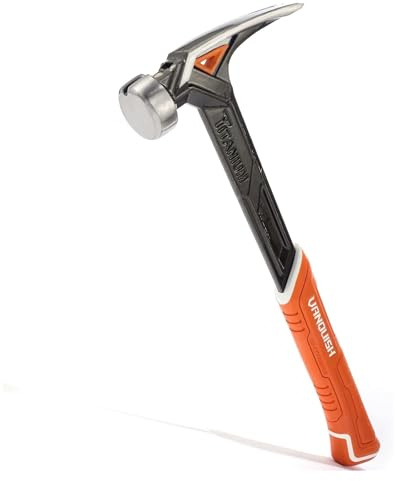 Vanquish Titanium Framing Hammer, One-Piece Forged Rip Claw Hammer with Titanium Head, Smooth Face, Shock Reduction Grip, 14oz (0538)