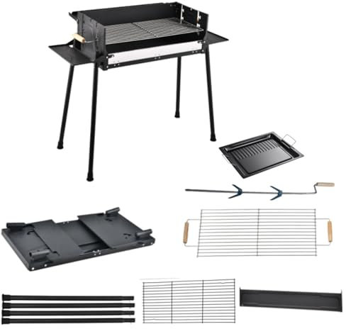 Barbecues Et Fumoirs, Gril à Trois Côtés En Acier Inoxydable, Adapté au Gril Portatif Extérieur de Petit Patio Et D'arrière-Cour (Size : D)