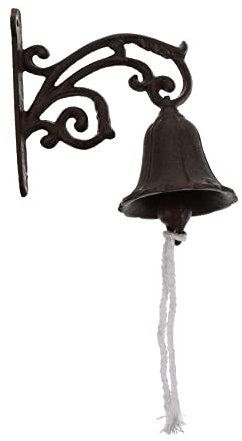 Veemoon 1 Set Cast Iron Doorbell Antique Vintage Metal Hand Bell Alloy Cam Buckles Welcome Entry Door Bell Metal Decor Cast Iron Hanging Garden Wall Bells Dinner Old Fashioned Door Hanger