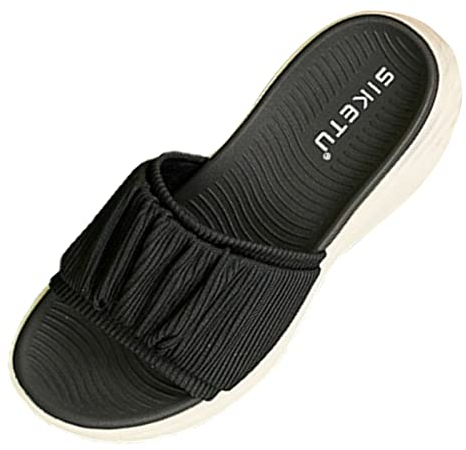 Pantoufles confortables à semelle épaisse légères et confortables pour les loisirs et le sport Sandales d'acupression thérapeutiques pour femme, Noir , 39 EU étroite