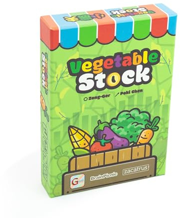 Vegetable Stock, Juego de Mesa, Juego de Cartas, 2-6 Jugadores, para Grupos, Juego Familiar, con Amigos, Filler, Rápido, Party, Divertido, Educativo, Mercado, Comida, Idioma Español, Edad +6 Años