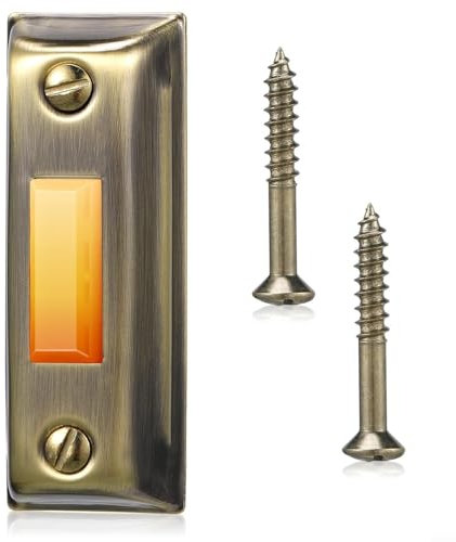 Doorbell Button, Antique Brass Lighted Metal Door Bell Doorbell Push Button Switch, Wall Mounted Door Bell Ringer Push Buttons