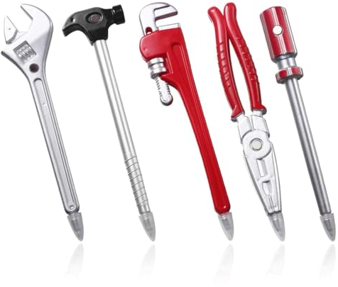 VYIBPDY 5 Stück Neuheit Kugelschreiber, mit Schwarzer Tinte Schraubenschlüssel Zange Hammer Schraubendreher Design für Schule Büro Schreibwaren