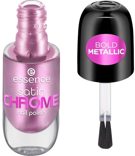 Essence Esmalte De Uñas Satin Chrome, Cubriente, Expresión Del Resultado, De Gran Pigmentación, Metalizado (8Ml)