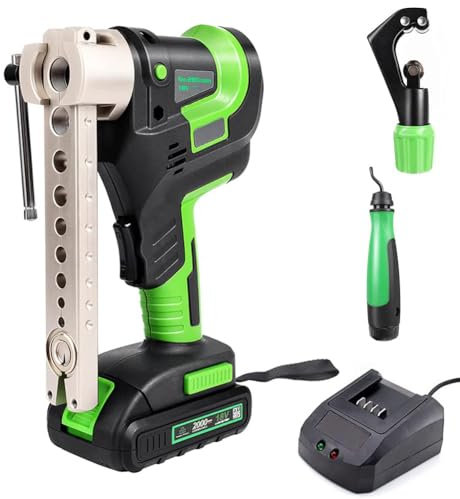 5 Sec Fast Flaring HVAC Eccentric Flaring Tool Kit - Electric with Pipe Cutter & Deburrer for Soft Copper/Aluminum/Brass Pipes - 1/4”-3/4” Expander