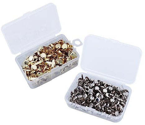 STOBOK 500stücke Metall-papierklammern Verschlüsse Für Bastelarbeiten DIY Mit Aufbewahrungsbox Galvanische Runde Silber Und Gold
