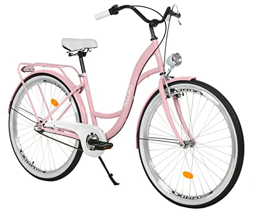 MILORD Damenfahrrad Citybike Komfort Retro Bike Hollandrad Vintage Fahrrad, 26, 28 Zoll, 3-Gang