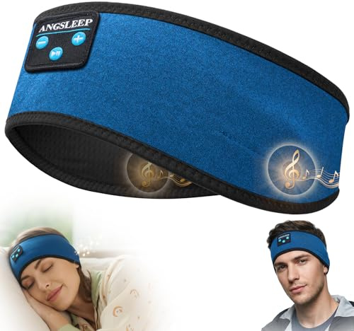 ANGSLEEP Sleep Headphones - Headband Headphones | Wireless & Wired Palyback 2in1 | Sleeping Headphones Bluetooth Headband for Side Sleeper, Elastic Headphone Band Wireless Eye Mask Tech Gadgets Gifts