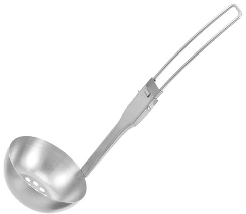 EXAOMBLE Stainless Steel Slotted Spoon for Camping and Outdoor Use Compact Design for Easy Carrying and Non-Corrosive Cutlery for Daily Use and Food Preparation