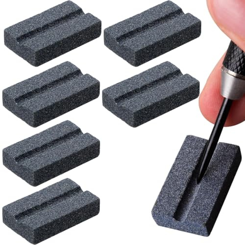 EIROVYA 6 Stück Dart Schleifstein für Metall Darts, Dart Sharpener für Steel Dartpfeile,Dart zubehör