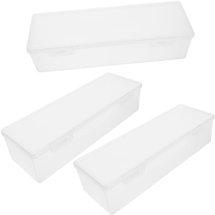 DECOMELODY Juego de 3 Cajas de Plástico de Color Claro para Refrigerador con Tapa, Contenedores Rectangulares de 1560ml para Almacenar Pasta y Optimizar Área de Cocina
