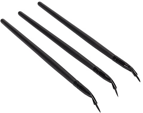 HUSHUI Pennello per Eyeliner 3 Pezzi, Testina Angolata Fine e Piegata per Eyeliner in Gel, con Impugnatura Ergonomica Antiscivolo, per Truccatori in Viaggio a Casa