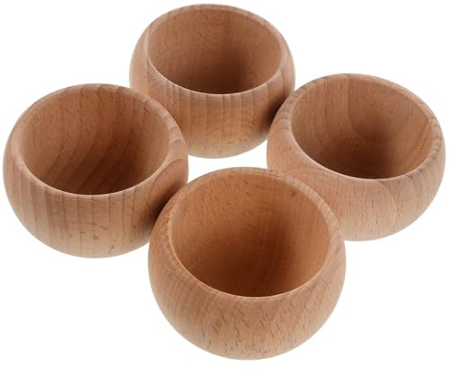 OHPHCALL 4 Piezas Bases de Madera sin Acabado para Almohadilla de Agujas Cuenco Japonés para Almacenamiento y Soporte de Alfileres para Manualidades de Crochet y Bordado