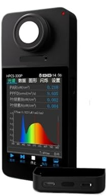 HPCS-330P Light Spectrometer Wireless PPFD PAR Meter 350-800nm Par Ppfd Led Light Meter Plant Light Measurement Tester Easy Data Reading(HPCS-330P model)