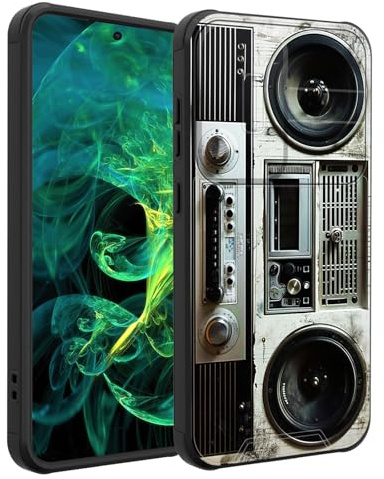 smauncucn for Galaxy S26 Plus Case with Slide Camera Cover,Heavy Duty Dual Layer Hybrid Shock Proof Protective Rugged Bumper Case for Samsung Galaxy S26 Plus 6.7 2026,Retro Boombox