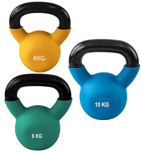 BodyTrain Cast Iron Neoprene Coated Kettlebells, 4-40kg Weight Options, Single, Pairs, Racks, Sets - Home Fitness Training and Commercial Gym