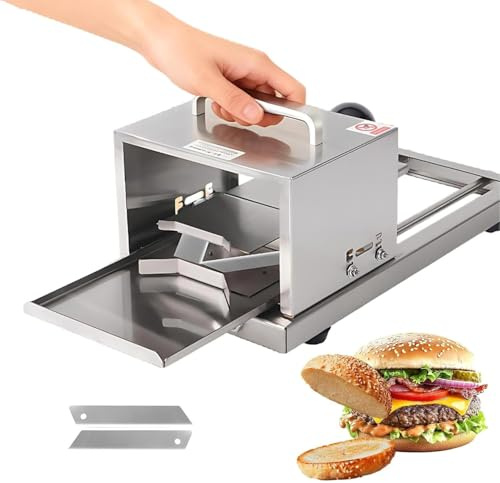 Affettatrice per bagel professionale, taglia bagel, taglia pane, panini, hamburger, piccola affettatrice manuale in acciaio inossidabile con 1 lama di ricambio inclusa