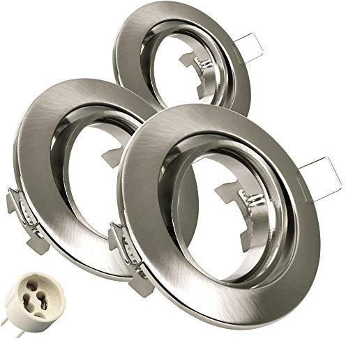 3er SET Einbaustrahler M802 Einbaulampe Einbauleuchte Spot Einbauspot GU10 Eisen Gebürstet